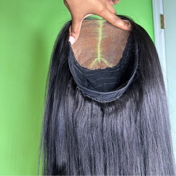 Jet Black Straight Closure Lace Wig - Picture 7 of 8